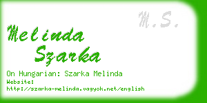 melinda szarka business card